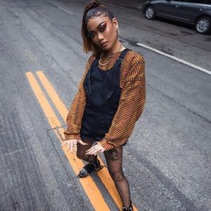 Zara Orange Textured Sweater Small